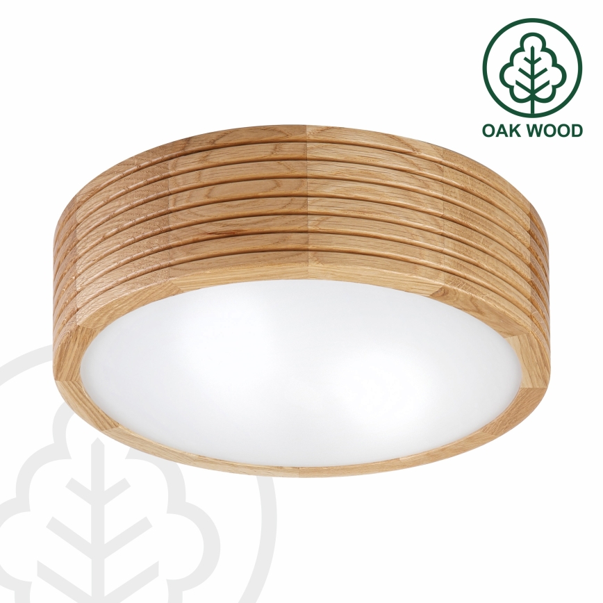 Φωτιστικό οροφής για μπάνιο LINARO 2xE27/15W/230V IP54, φινίρισμα βελανιδιάς, Ø 27 εκ.