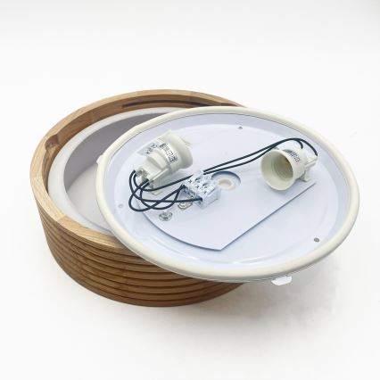 Φωτιστικό οροφής για μπάνιο LINARO 2xE27/15W/230V IP54, φινίρισμα βελανιδιάς, Ø 27 εκ.