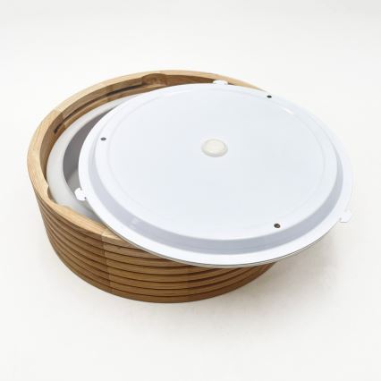 Φωτιστικό οροφής για μπάνιο LINARO 2xE27/15W/230V IP54, φινίρισμα βελανιδιάς, Ø 27 εκ.
