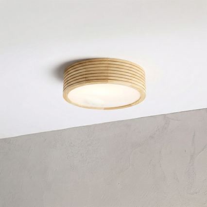 Φωτιστικό οροφής μπάνιου NATURAL MODERN 2xE27/15W/230V IP54 Ø 27,5 cm από πεύκο
