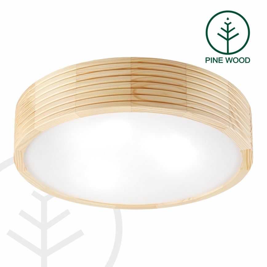 Φωτιστικό οροφής μπάνιου NATURAL MODERN 3xE27/15W/230V IP54 Ø 37,5 cm πεύκο