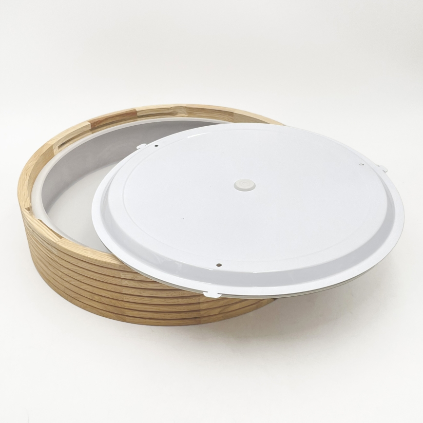 Φωτιστικό οροφής μπάνιου NATURAL MODERN 3xE27/15W/230V IP54 Ø 37,5 cm πεύκο