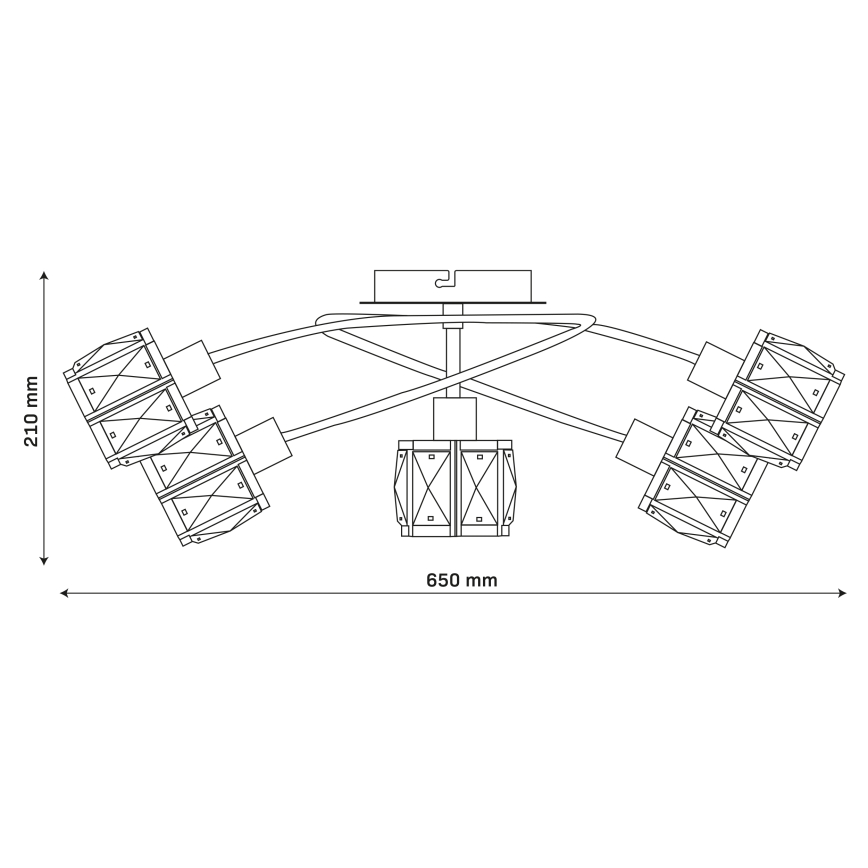 Φωτιστικό οροφής ZAHARA 5xE27/10W/230V χρυσό