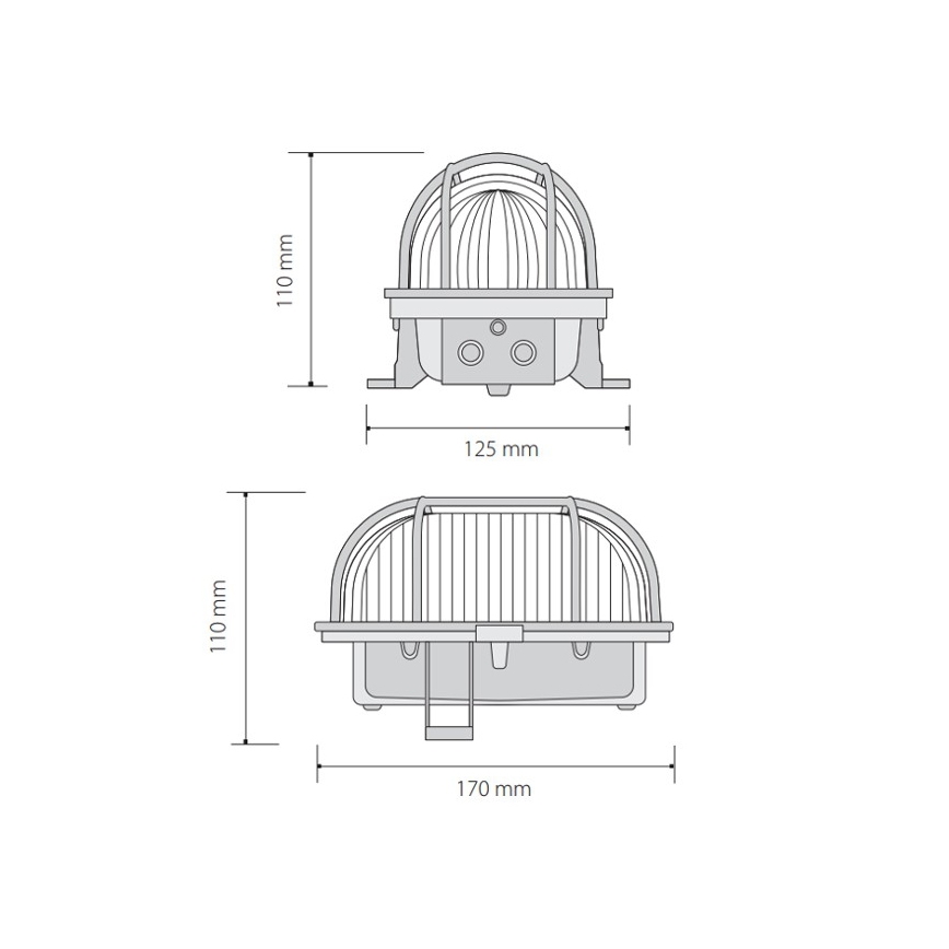 Φωτιστικό οροφής εξωτερικού χώρου OVAL 1xE27/60W/230V IP44 καφέ