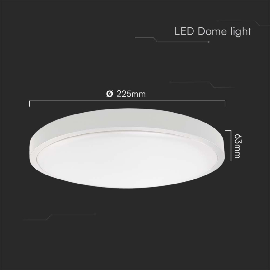 Φωτιστικό οροφής μπάνιου LED LED/18W/230V 4000K IP44 διάμετρος 22,5 cm λευκό