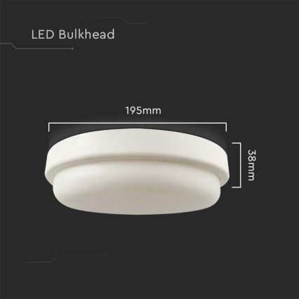 Φωτιστικό οροφής μπάνιου LED LED/18W/230V 4000K IP54 διάμετρος 19,5 cm