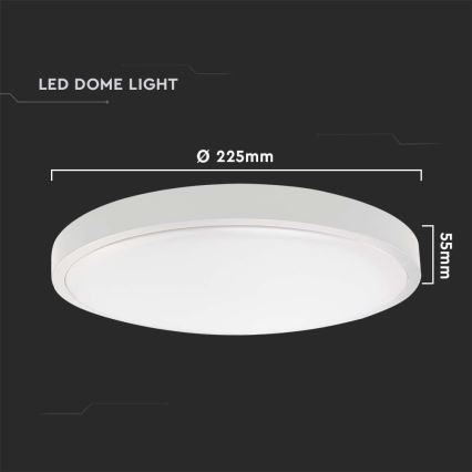 Φωτιστικό οροφής μπάνιου LED LED/18W/230V 6500K IP44 διάμετρος 22,5 cm λευκό