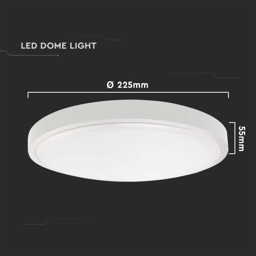 Φωτιστικό οροφής μπάνιου LED LED/18W/230V 6500K IP44 διάμετρος 22,5 cm λευκό