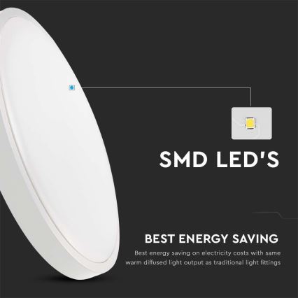 Φωτιστικό οροφής μπάνιου LED LED/24W/230V 3000K IP44 διάμετρος 29,5 cm λευκό