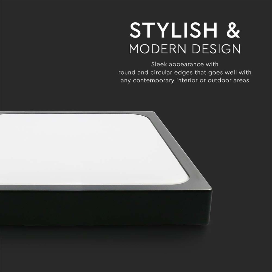 Φωτιστικό οροφής μπάνιου LED LED/24W/230V 6500K IP44 29,5x29,5 cm μαύρο