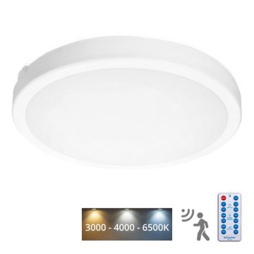 Φωτιστικό οροφής μπάνιου LED με αισθητήρα NAIROS LED/36W/230V IP65 3000/4000/6500K διάμετρος 40 cm λευκό + τηλεχειριστήριο