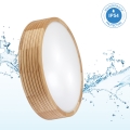 Φωτιστικό οροφής μπάνιου LINARO 3xE27/15W/230V IP54 σε απόχρωση δρυός, διάμ. 37 cm