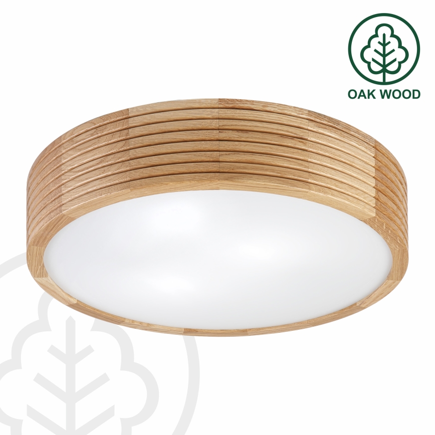 Φωτιστικό οροφής μπάνιου LINARO 3xE27/15W/230V IP54 σε απόχρωση δρυός, διάμ. 37 cm