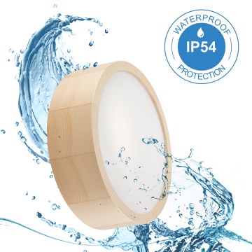 Φωτιστικό οροφής μπάνιου NATURAL 2xE27/15W/230V IP54 πεύκο Ø 27 εκ.