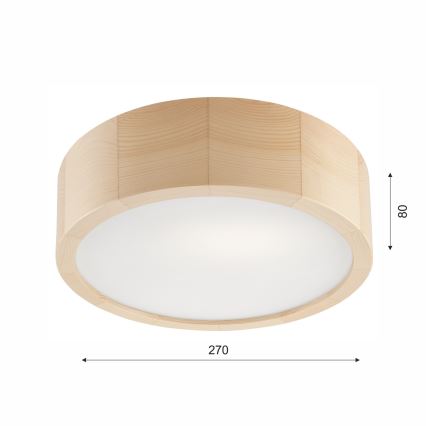 Φωτιστικό οροφής μπάνιου NATURAL 2xE27/15W/230V IP54 πεύκο Ø 27 εκ.