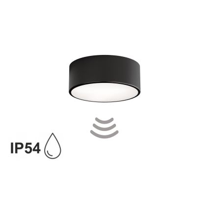 Φωτιστικό οροφής μπάνιου με αισθητήρα CLEO 1xE27/24W/230V, διάμ. 20 cm, IP54, μαύρο