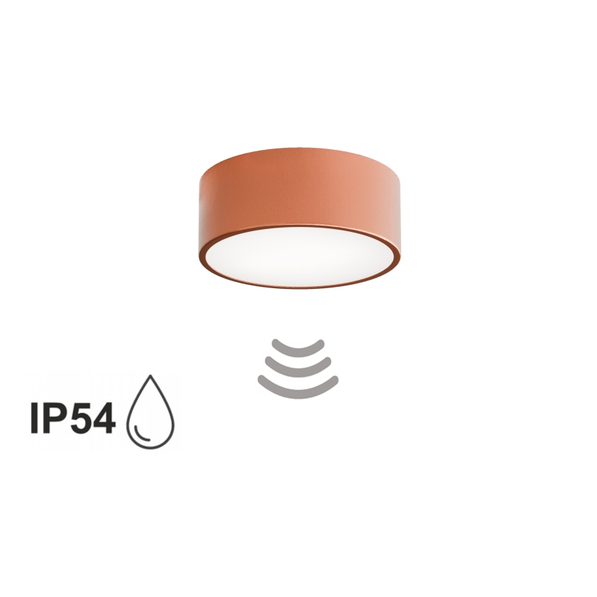 Φωτιστικό οροφής μπάνιου με αισθητήρα CLEO 1xE27/24W/230V διάμετρος 20 cm IP54 χάλκινο