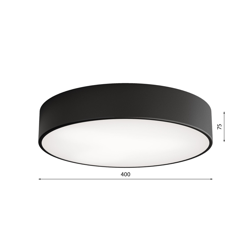 Φωτιστικό οροφής μπάνιου με αισθητήρα CLEO 3xE27/24W/230V, Ø 40 cm, μαύρο, IP54