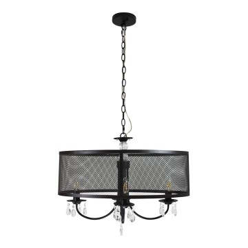 Φωτιστικό οροφής με αλυσίδα BRESSO 4xE14/12W/230V μαύρο