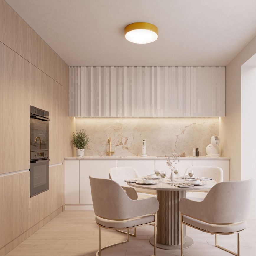 Φωτιστικό οροφής με αισθητήρα CLEO 1xE27/40W/230V δ. 20 cm χρυσό