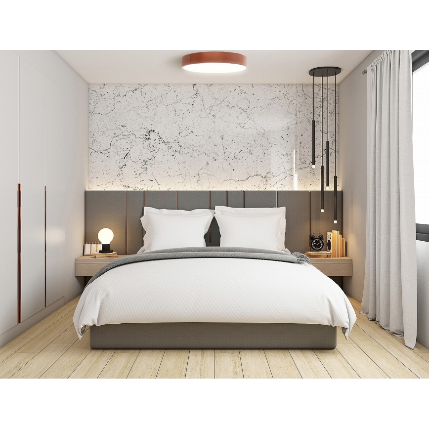 Φωτιστικό οροφής CLEO με αισθητήρα κίνησης και λυκόφωτος, 4xE27/24W/230V, διάμ. 50 cm, χάλκινο