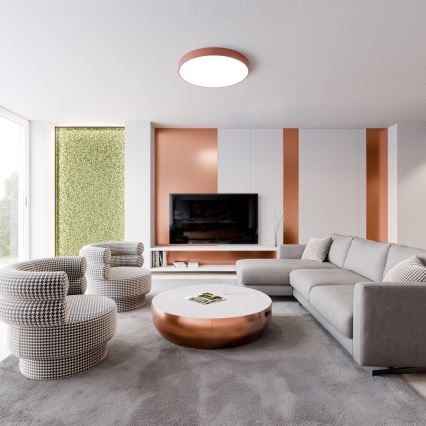 Φωτιστικό οροφής με αισθητήρα κίνησης και λυκόφωτος CLEO 5xE27/24W/230V, διάμ. 60 cm, χάλκινο