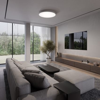 Φωτιστικό οροφής CLEO με αισθητήρα κίνησης και λυκόφωτος, 6xE27/24W/230V, Ø 80 cm, γκρι