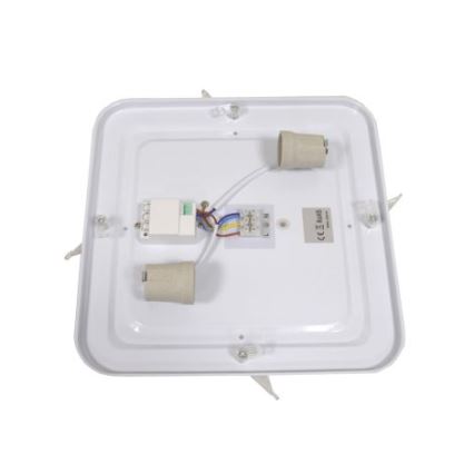 Φωτιστικό οροφής με αισθητήρα WILTON 2xE27/60W/230V 33x33 cm ανθρακί