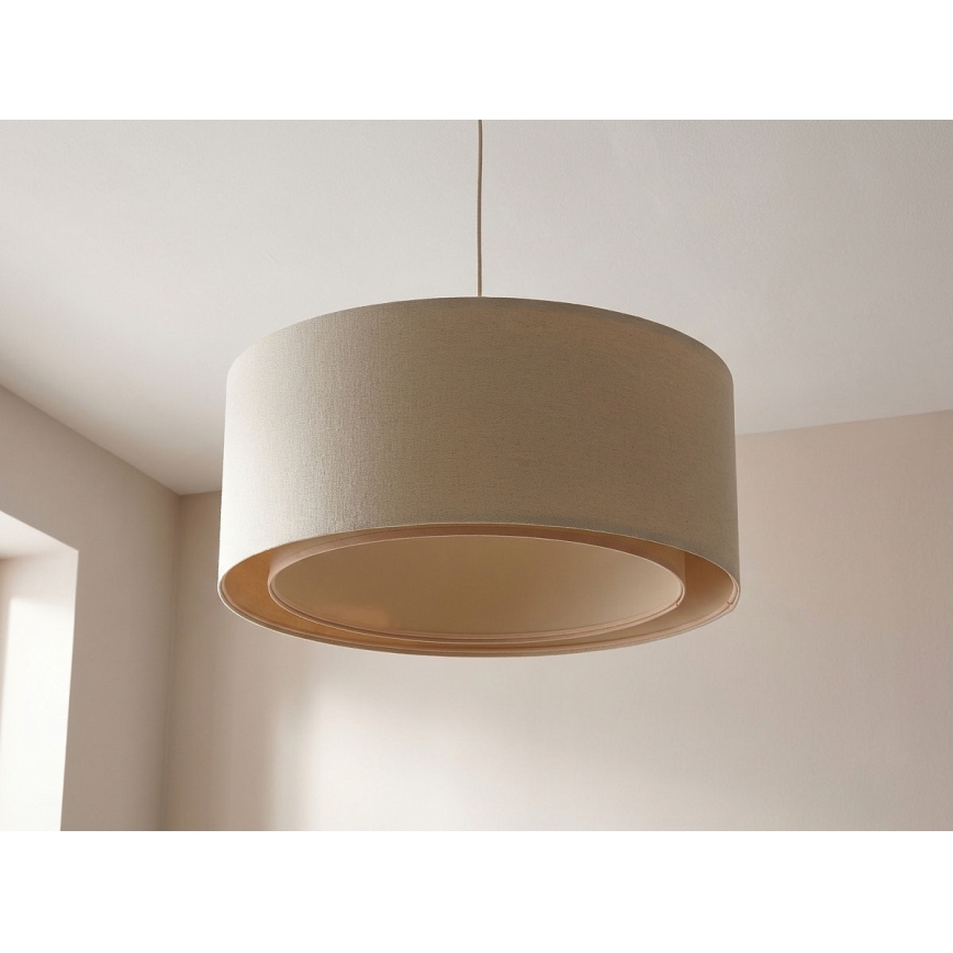 Φωτιστικό οροφής με καλώδιο BOHO TRINITI 1xE27/60W/230V Ø 50 cm σε εκρού απόχρωση
