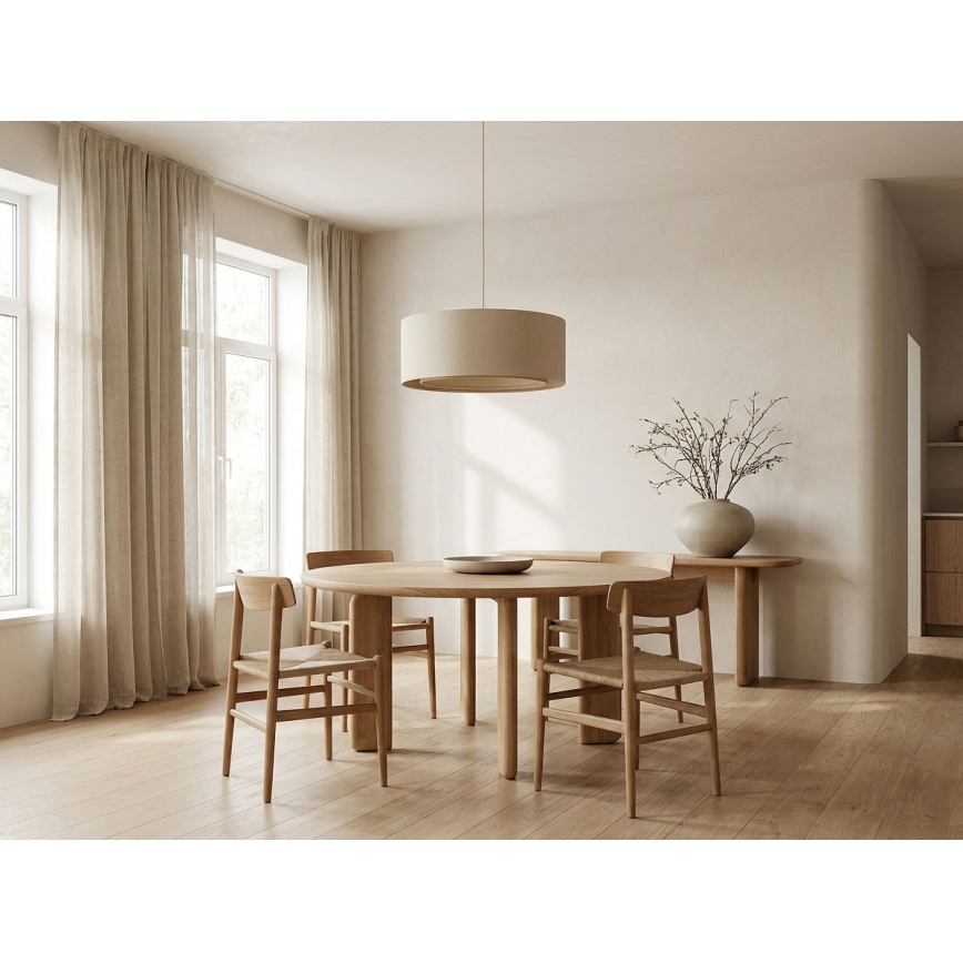 Φωτιστικό οροφής με καλώδιο BOHO TRINITI 1xE27/60W/230V Ø 50 cm σε εκρού απόχρωση