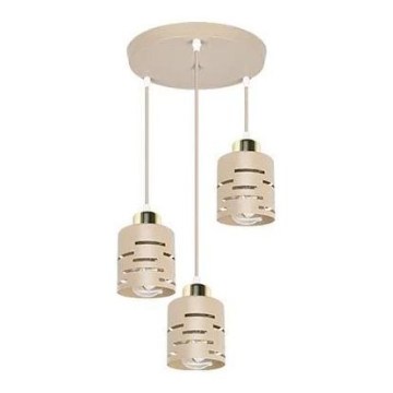 Φωτιστικό οροφής με καλώδιο ELEN 3xE27/35W/230V Ø 29 cm μπεζ/χρυσό