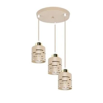 Φωτιστικό οροφής με καλώδιο ELEN 3xE27/35W/230V Ø 29 cm μπεζ/χρυσό