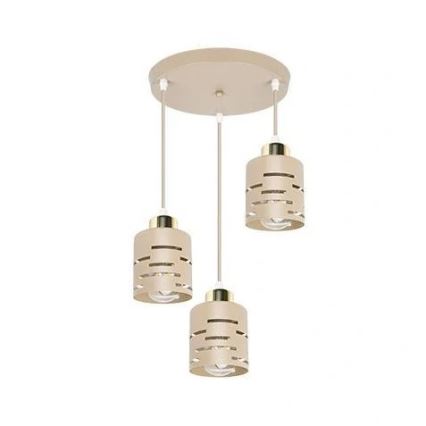 Φωτιστικό οροφής με καλώδιο ELEN 3xE27/35W/230V Ø 29 cm μπεζ/χρυσό