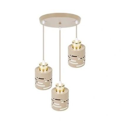 Φωτιστικό οροφής με καλώδιο ELEN 3xE27/35W/230V Ø 29 cm μπεζ/χρυσό