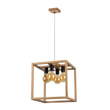 Φωτιστικό οροφής με καλώδιο KAGO 4xE27/60W/230V δρυς