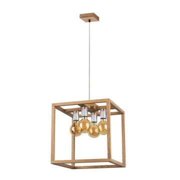 Φωτιστικό οροφής με καλώδιο KAGO 4xE27/60W/230V δρυς