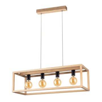 Φωτιστικό οροφής με καλώδιο KAGO 4xE27/60W/230V ματ δρυς