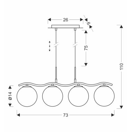 Φωτιστικό οροφής με καλώδιο LUMOS 4xG9/20W/230V, καπνιστό μαύρο