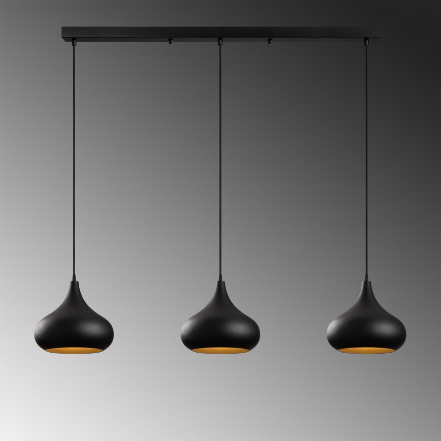 Φωτιστικό οροφής με καλώδιο MUBA 3xE27/40W/230V μαύρο