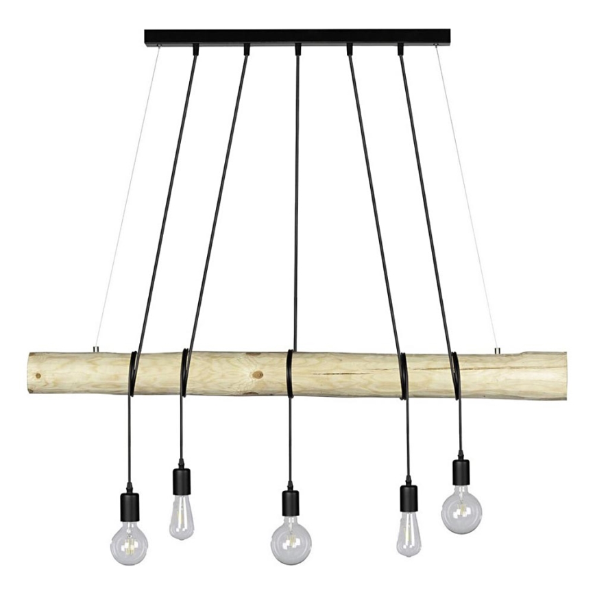 Φωτιστικό οροφής με καλώδιο TRABO 5xE27/60W/230V πεύκο