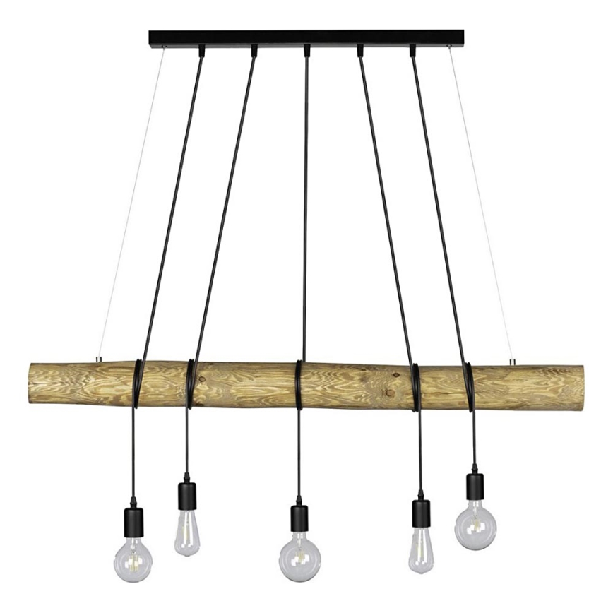 Φωτιστικό οροφής με καλώδιο TRABO 5xE27/60W/230V πεύκο