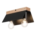 Φωτιστικό οροφής ESME 2xE27/15W/230V μαύρο/δρυς