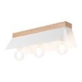 Φωτιστικό οροφής ESME 3xE27/15W/230V λευκό/δρυς