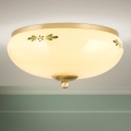 Φωτιστικό οροφής LANDHAUS 2xE27/60W/230V διάμετρος 28 cm ορείχαλκος/μπεζ