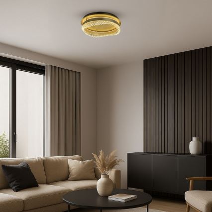 Φωτιστικό οροφής LED/36W/230V διάμ. 43 cm χρυσό