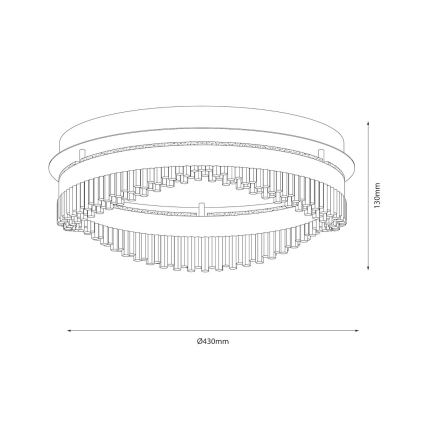 Φωτιστικό οροφής LED/36W/230V διάμ. 43 cm χρυσό