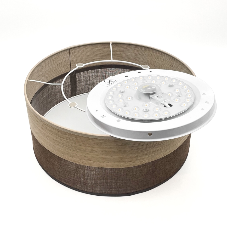Φωτιστικό οροφής LED SIRJA WOOD LED/20W/230V διάμετρος 35 cm καφέ/δρυς