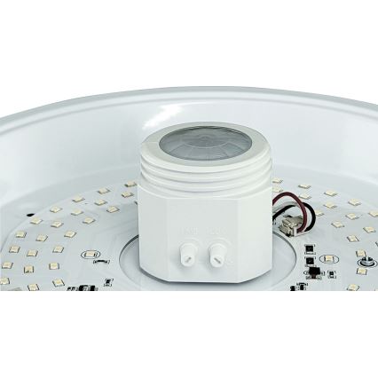 LED φωτιστικό οροφής με αισθητήρα κίνησης και λυκόφωτος και μονάδα έκτακτης ανάγκης MANA LED/16W/230V 1500 mAh, διάμ. 29 cm, λευκό