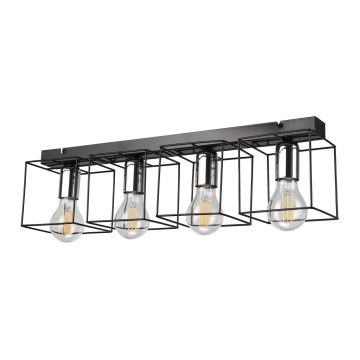 Φωτιστικό οροφής MIKA 4xE27/60W/230V 61 cm μαύρο/γυαλιστερό χρώμιο