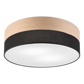 Φωτιστικό οροφής SIRJA WOOD 2xE27/15W/230V διάμετρος 45 cm μαύρο/δρυς